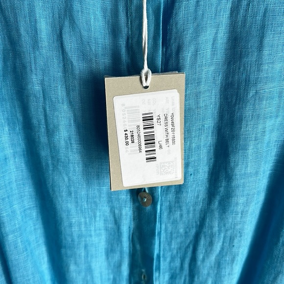 NEW 120 LINO 100% Linen Mini Shirt Dress Marine 1368tn - Picture 4 of 8